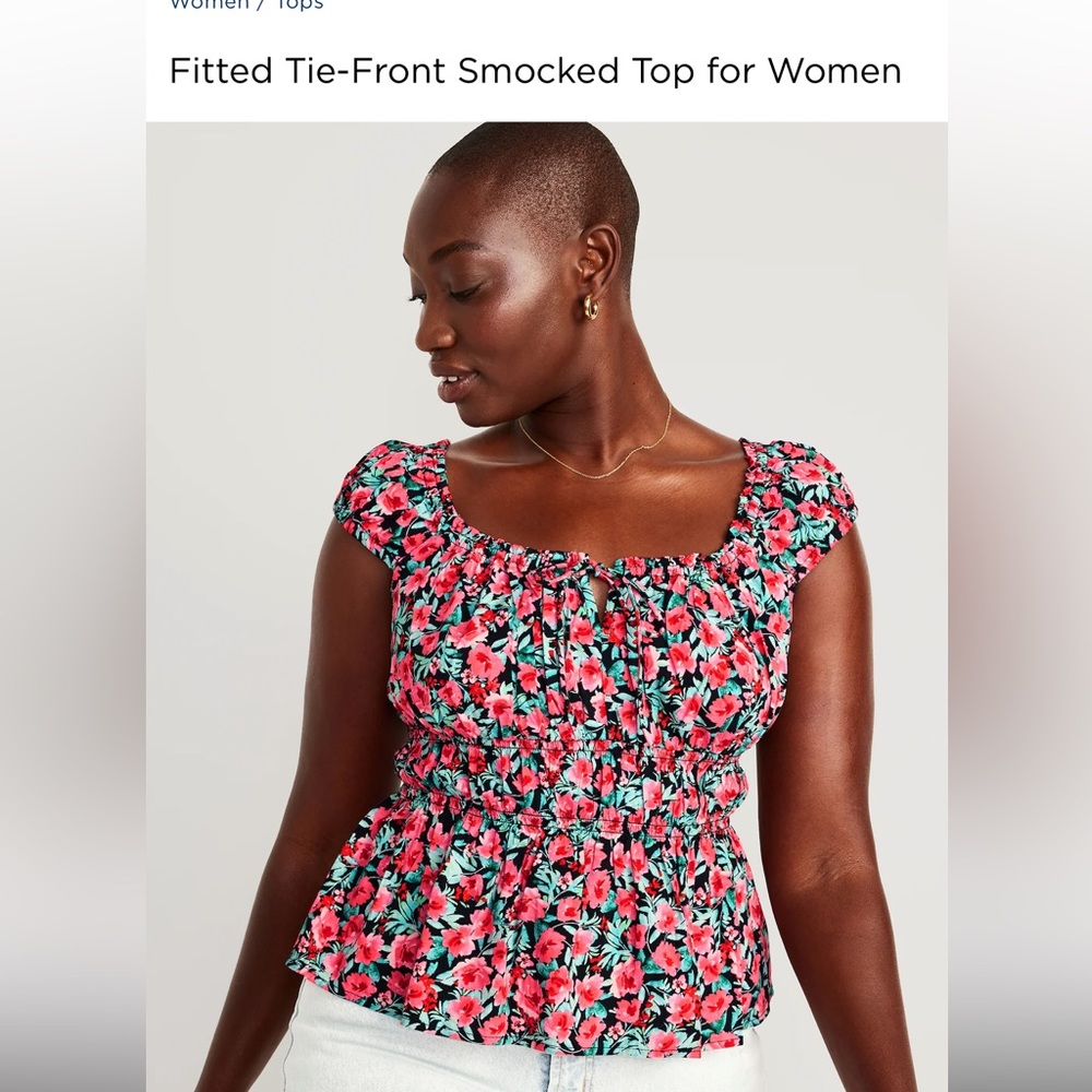 Medium Tall Floral Top NWT